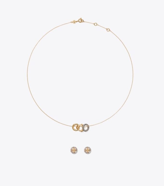 Conjunto de collar y aretes Icon Pavé