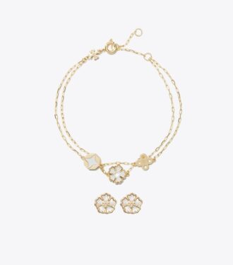 Conjunto de regalo de pulsera y aretes Forget Me Not