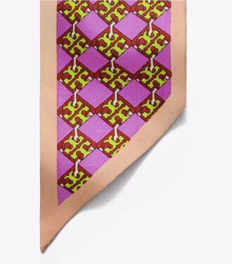 Corbata de seda con logotipo a cuadros en 3D