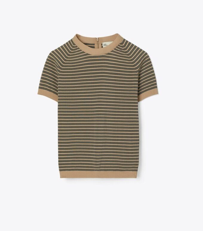 Cuello alto de nylon a rayas
