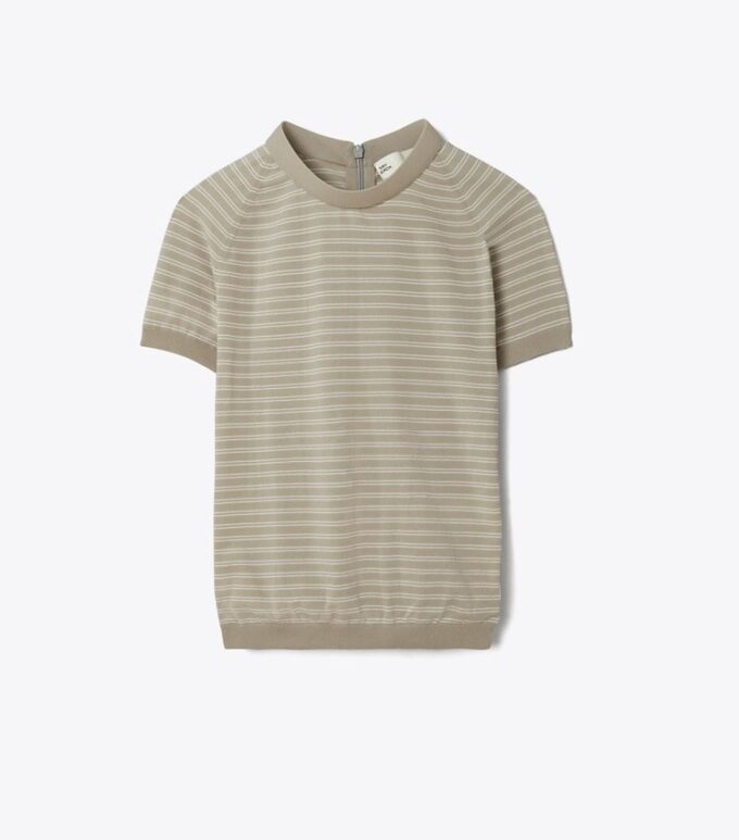 Cuello alto de nylon a rayas