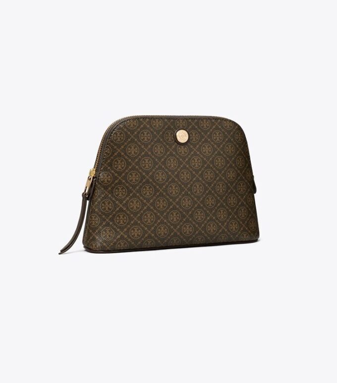 Estuche cosmético con forma de cúpula de lona recubierta con T Monogram Estuche cosmético con forma de cúpula de lona recubierta con T Monogram