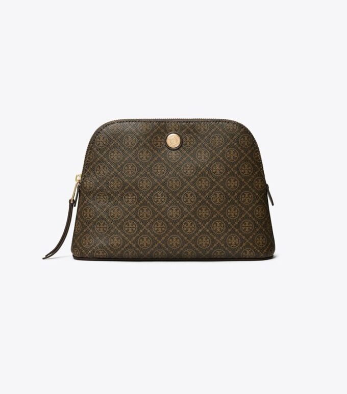 Estuche cosmético con forma de cúpula de lona recubierta con T Monogram Estuche cosmético con forma de cúpula de lona recubierta con T Monogram