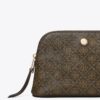 Estuche cosmético pequeño con forma de cúpula de lona recubierta con T Monogram Estuche cosmético pequeño con forma de cúpula de lona recubierta con T Monogram