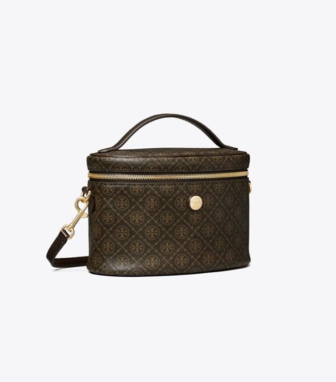 Estuche de maquillaje blando de lona recubierta con T Monogram Estuche de maquillaje blando de lona recubierta con T Monogram