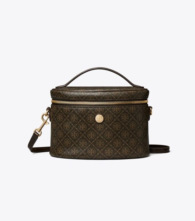 Estuche de maquillaje blando de lona recubierta con T Monogram Estuche de maquillaje blando de lona recubierta con T Monogram