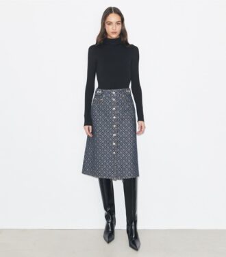 Falda acampanada de denim