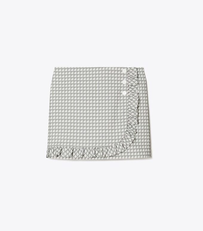 Falda de golf de sarga con volantes estampada Falda de golf de sarga con volantes estampada