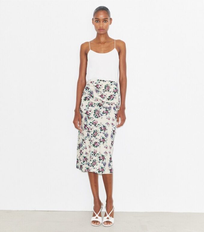 Falda de terciopelo de algodón estampada Falda de terciopelo de algodón estampada