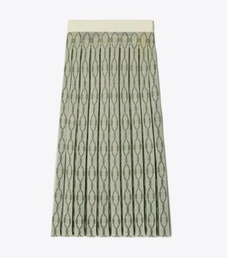 Falda jacquard con pliegues