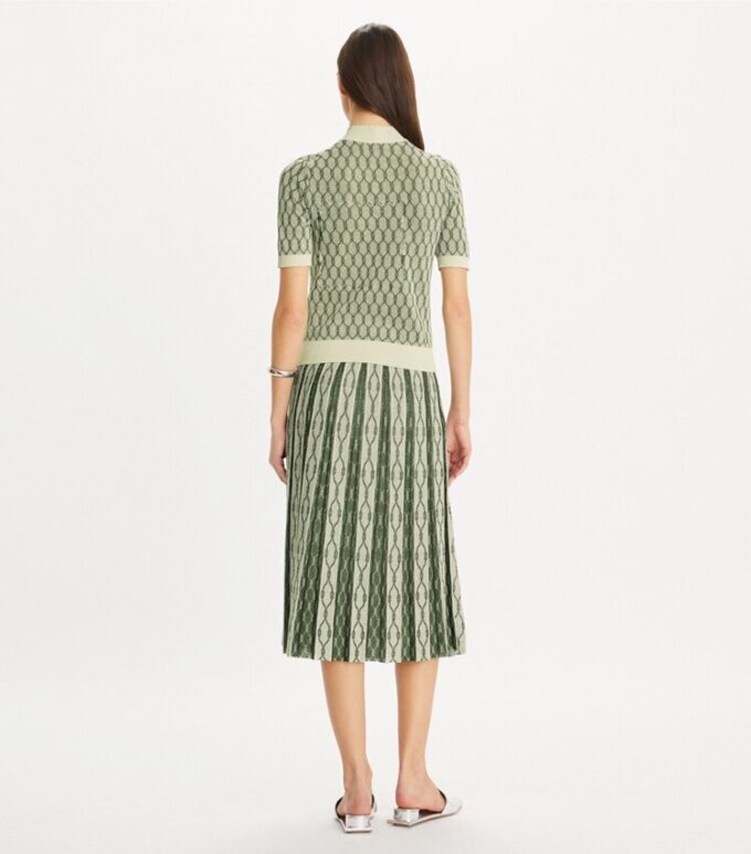 Falda jacquard con pliegues Falda jacquard con pliegues