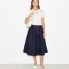 Falda midi de nylon con cordón Falda midi de nylon con cordón