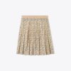 Falda plisada de viscosa con T Monogram