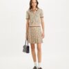 Falda plisada de viscosa con T Monogram