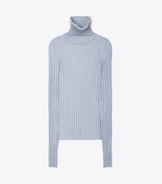 Jersey de cuello alto de punto acanalado