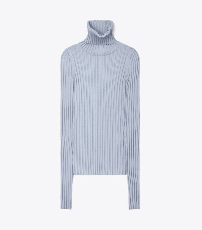 Jersey de cuello alto de punto acanalado Jersey de cuello alto de punto acanalado