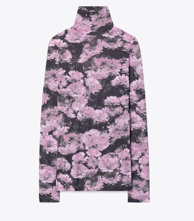 Jersey de cuello alto estampado Jersey de cuello alto estampado