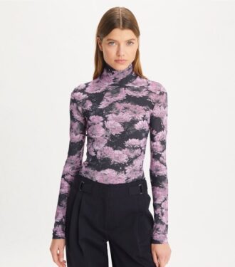 Jersey de cuello alto estampado Jersey de cuello alto estampado