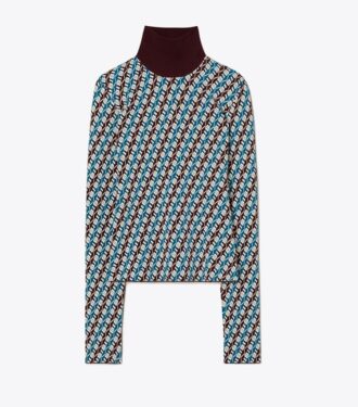 Jersey de cuello alto jacquard