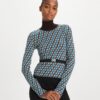 Jersey de cuello alto jacquard Jersey de cuello alto jacquard