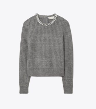 Jersey de cuello redondo con cadena