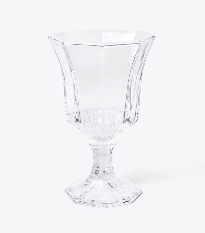 Juego de 4 copas de vino de vidrio prensado Juego de 4 copas de vino de vidrio prensado