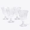 Juego de 4 copas de vino de vidrio prensado Juego de 4 copas de vino de vidrio prensado