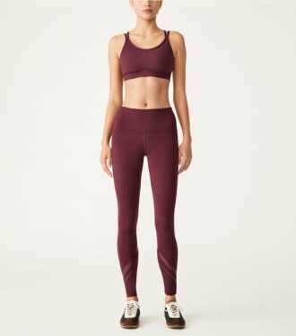 Leggings de compresión de talle alto con bolsillos laterales y diseño chevron