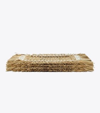 Mantel individual rectangular de rafia, juego de 4