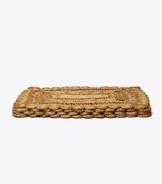 Mantel individual rectangular de yute, juego de 4