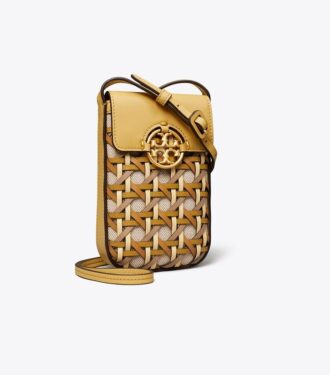 Miller Bolso bandolera para teléfono con tejido de cesta