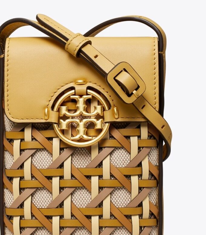 Miller Bolso bandolera para teléfono con tejido de cesta Miller Bolso bandolera para teléfono con tejido de cesta