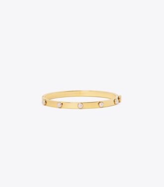 Miller Stud Pulsera con bisagra y perlas de 5 mm