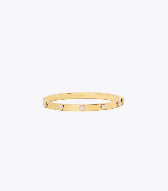 Miller Stud Pulsera con bisagra y perlas de 5 mm
