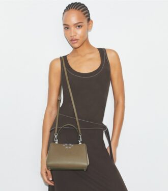 Mini bolso tipo satchel Eleanor con textura granulada