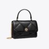 Mini Kira Diamond Quilt Pavé Logo Top-Handle Crossbody Mini Kira Diamond Quilt Pavé Logo Top-Handle Crossbody