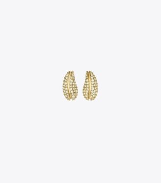 Mini pendientes perforados con pavé
