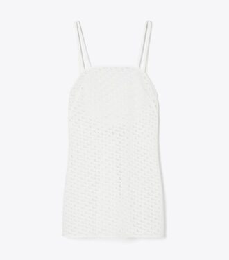 Minivestido con bordado inglés