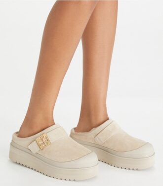 Mules con plataforma de piel de oveja Mellow