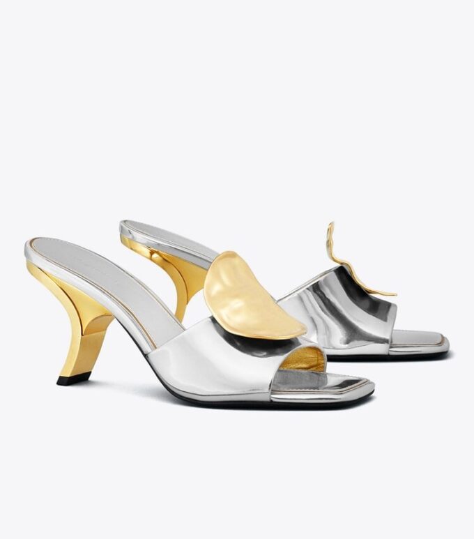 Mules con tacones desiguales Patos Mules con tacones desiguales Patos