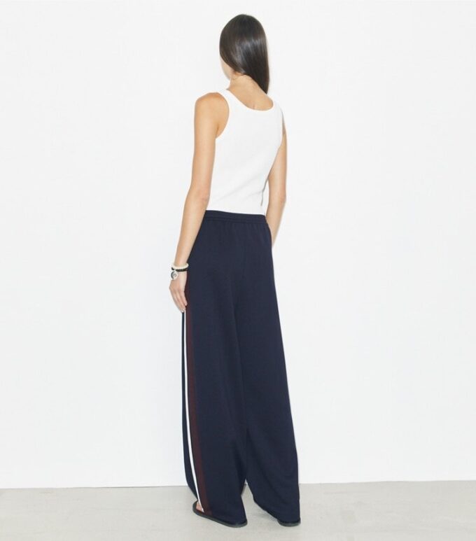 Pantalón de chándal de jersey con pierna ancha Pantalón de chándal de jersey con pierna ancha