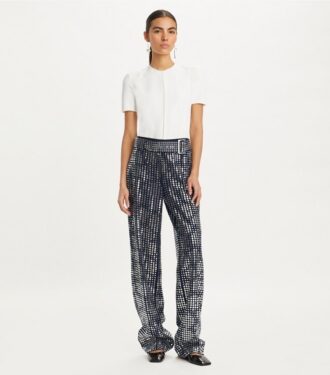 Pantalón de viscosa con adornos