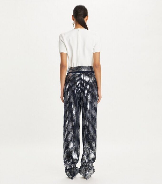 Pantalón de viscosa con adornos Pantalón de viscosa con adornos