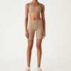 Pantalones cortos de ciclismo de compresión de talle alto en mezcla de tejidos Pantalones cortos de ciclismo de compresión de talle alto en mezcla de tejidos