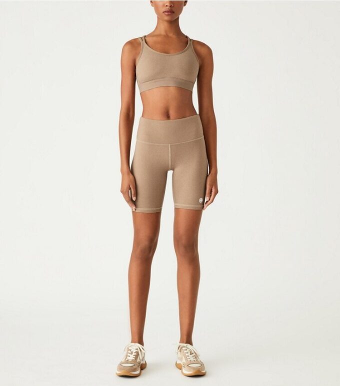 Pantalones cortos de ciclismo de compresión de talle alto en mezcla de tejidos Pantalones cortos de ciclismo de compresión de talle alto en mezcla de tejidos