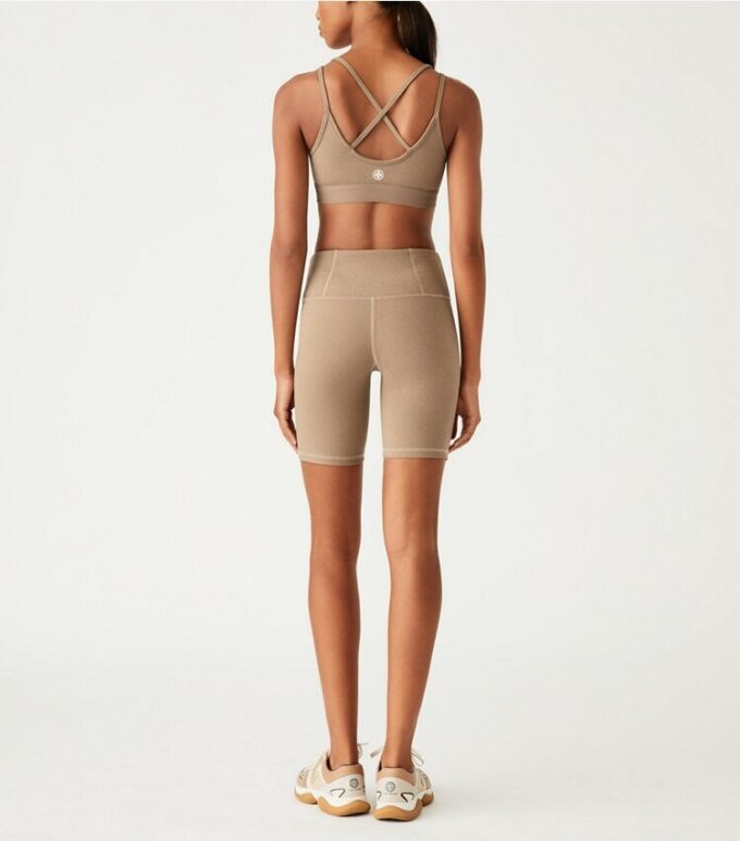Pantalones cortos de ciclismo de compresión de talle alto en mezcla de tejidos Pantalones cortos de ciclismo de compresión de talle alto en mezcla de tejidos