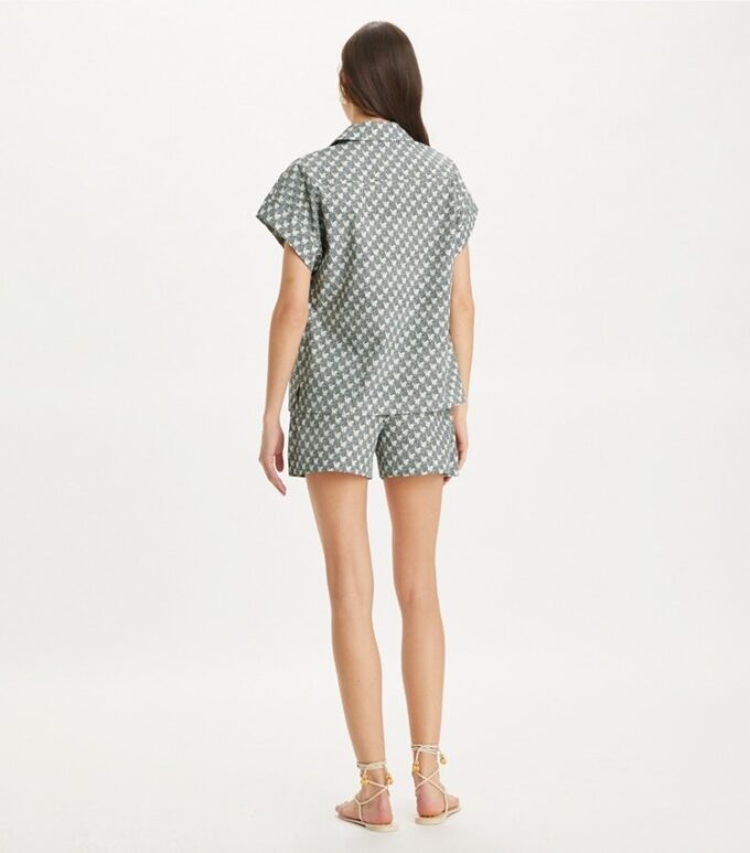 Pantalones cortos de popelín de algodón estampado Pantalones cortos de popelín de algodón estampado