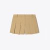 Pantalones cortos plisados de micro sarga Pantalones cortos plisados de micro sarga