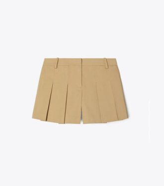 Pantalones cortos plisados de micro sarga