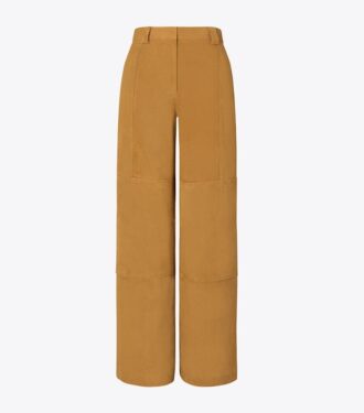Pantalones de ante de corte holgado Pantalones de ante de corte holgado